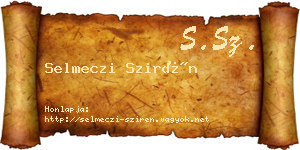Selmeczi Szirén névjegykártya
